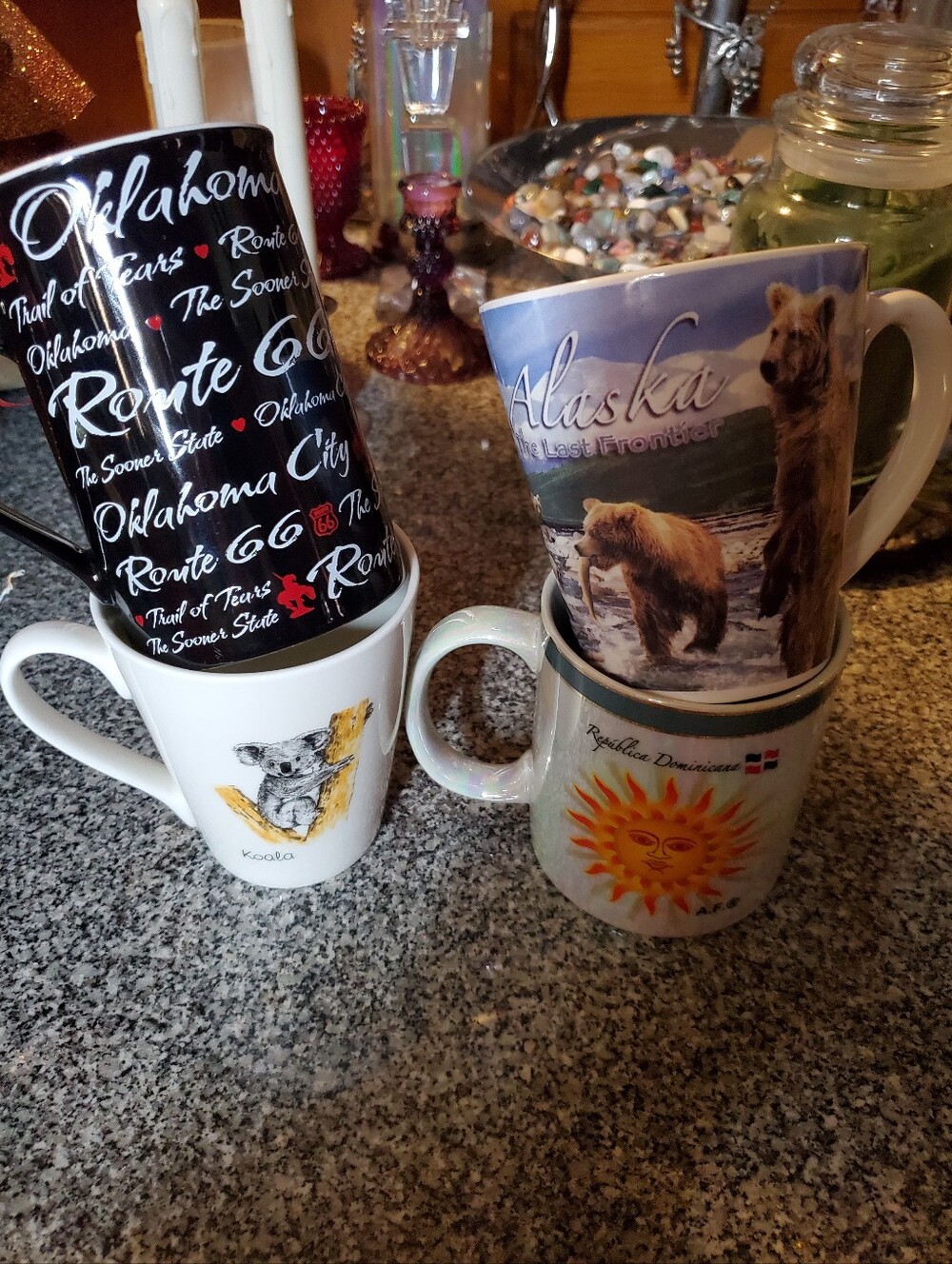 Assorted Ceramic Coffee Mugs -4 Piece Bundle Set